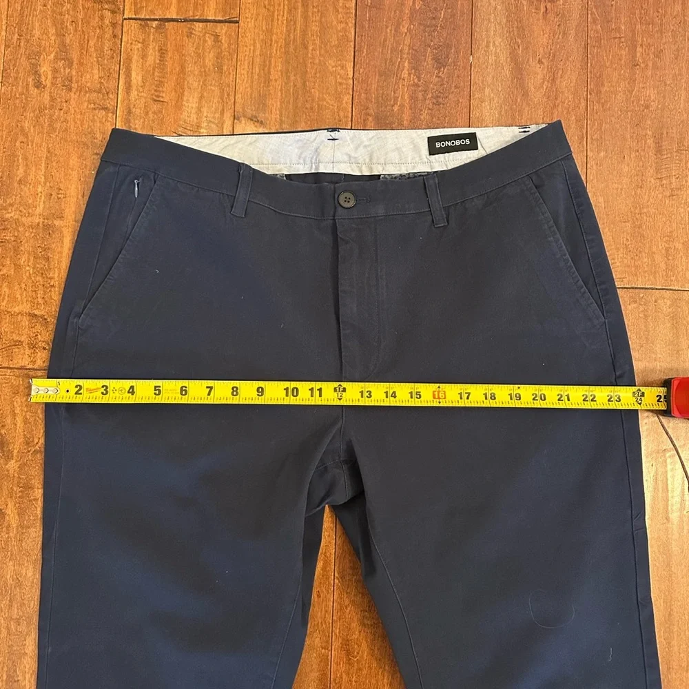 Bonobos Navy Blue Slim Tapered Fit Chinos Pants Sz 38x32 - Picture 8 of 12